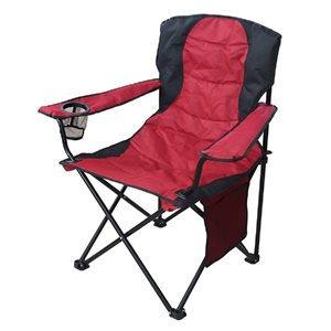 Chaise de camping pliante ProYard Decor surdimensionnée avec porte-gobelet et sac de transport en nylon, rouge