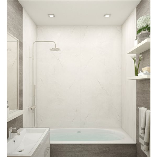 Vienna Marble Shower Wall Panel Kit, Shower Wall Tile Panel Kit