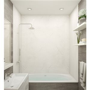 Wetwall 48-in x 96-in Vienna Marble Shower Wall Panel Kit