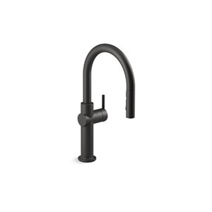 KOHLER Crue Black Kitchen Faucet with KOHLER® Konnect™ and Voice-Activated Technology