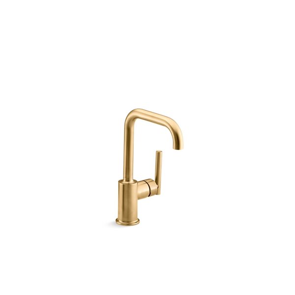 KOHLER Purist Brass Single-Hole Kitchen Sink Faucet with 6-in Spout
