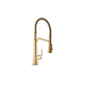 KOHLER Tone Brass Pull-Down Single-Handle Semi-Professional Kitchen Sink Faucet