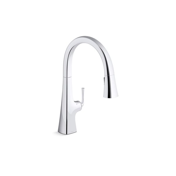 KOHLER Graze Chrome Touchless Pull-Down Kitchen Sink Faucet with Three-Function Sprayhead