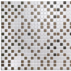 Dundee Deco Falkirk Retro 3D 38-in x 1.6-ft Embossed Square Off-white/Brown/Grey Wall Panel - Set of 10