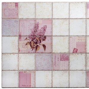 Dundee Deco Falkirk Retro 3D 38-in x 1.6-ft Embossed Faux Lilac Pink Wall Panel - Set of 5