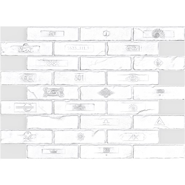 Dundee Deco Falkirk Renfrew II 35-in x 2.1-ft Embossed Faux Brick White Wall Panel - 1-Pack