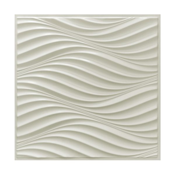 Dundee Deco Falkirk Retro 3D IV 23-in x 2-ft Embossed Off-white Wall Panel - 1-Pack