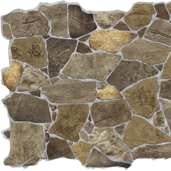 Dundee Deco Falkirk Renfrew II 39-in x 2.1-ft Embossed Faux Stone Brown Wall Panel - 1-Pack