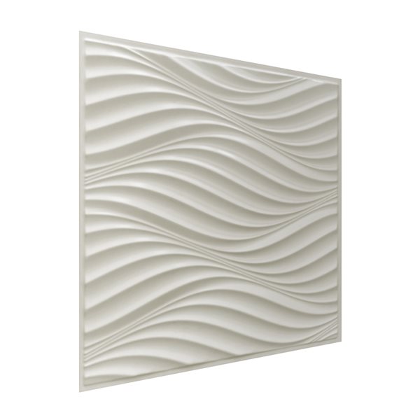 Dundee Deco Falkirk Retro 3D IV 23-in x 2-ft Embossed Off-white Wall Panel - Set of 5