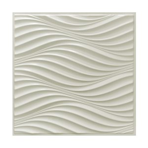 Dundee Deco Falkirk Retro 3D IV 23-in x 2-ft Embossed Off-white Wall Panel - Set of 5