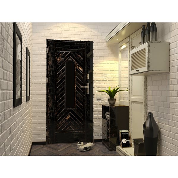 Dundee Deco Falkirk Renfrew II 37-in x 1.6-ft Embossed Faux Brick White Wall Panel - 1-Pack