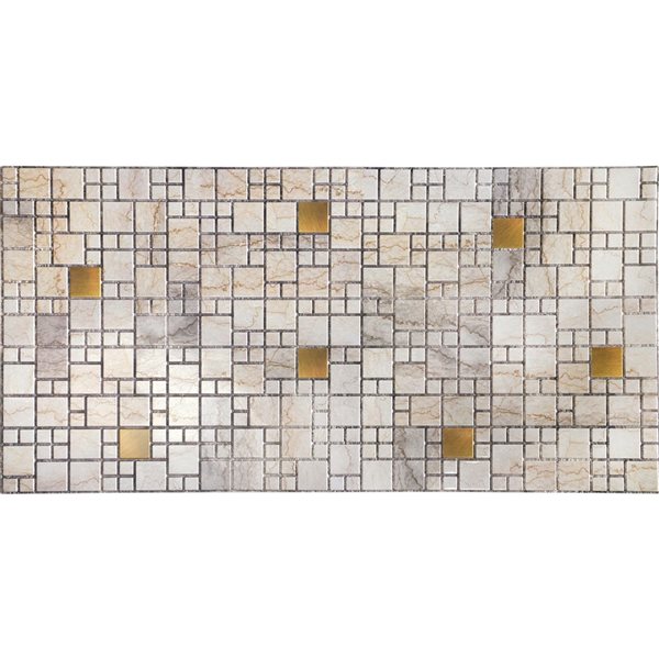 Dundee Deco Falkirk Retro 3D 38-in x 1.6-ft Embossed Faux Marble Beige Wall Panel - Set of 10