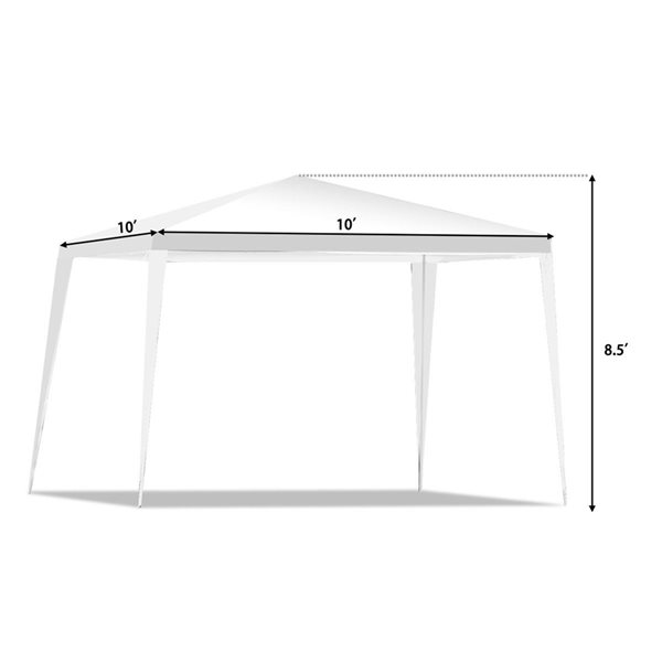 Costway 10-ftx 10-ft Rectangular White Standard Canopy