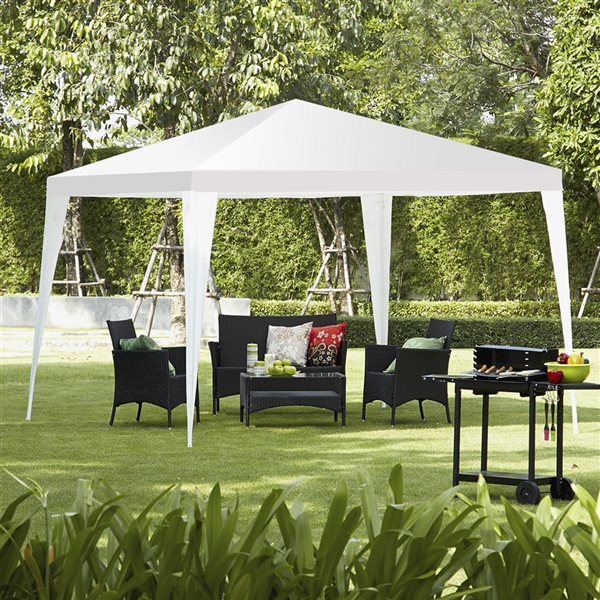 Costway 10-ftx 10-ft Rectangular White Standard Canopy