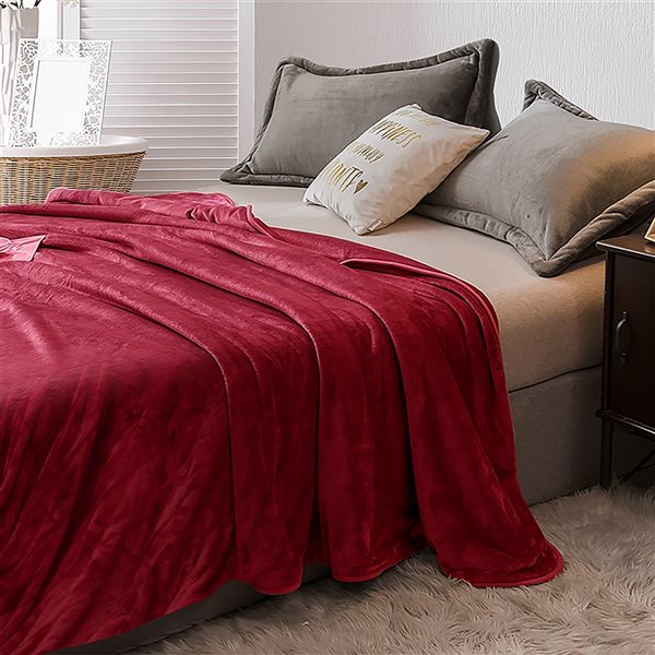 Costway 84-in x 62-in Red Flannel Electric Blanket