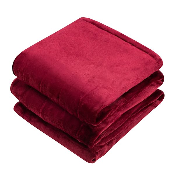 Costway 84-in x 62-in Red Flannel Electric Blanket