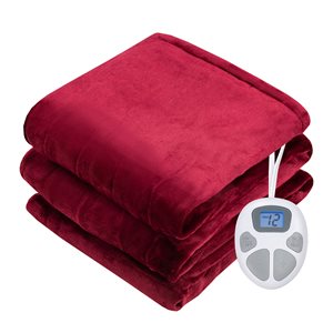 Costway 84-in x 62-in Red Flannel Electric Blanket