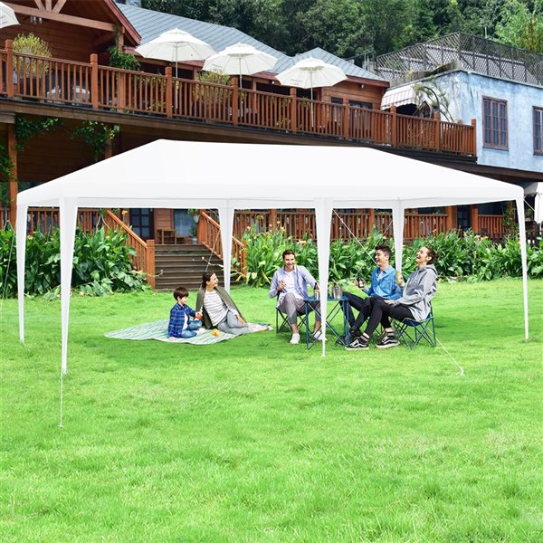 Costway 10-ft x 20-ft Rectangular White Standard Canopy with Carry Bag