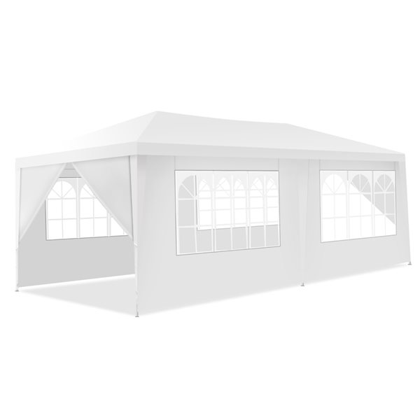 Costway 10-ft x 20-ft Rectangular White Standard Canopy with Carry Bag