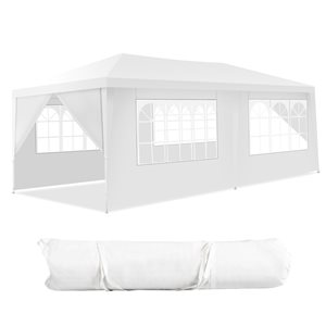 Costway 10-ft x 20-ft Rectangular White Standard Canopy with Carry Bag