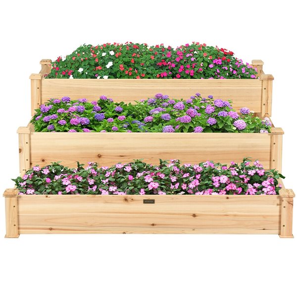 Costway 49-in x 49-in x 22-in Brown Raised Garden Bed