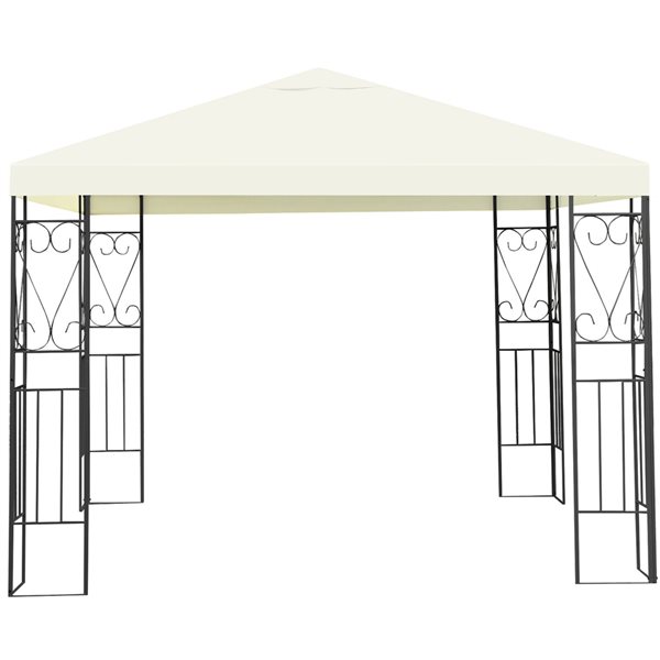 Costway 10-ft x 10-ft Off-White Semi-permanent Gazebo with Polyester Roof