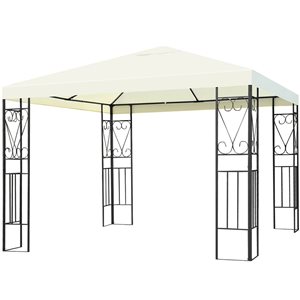 Costway 10-ft x 10-ft Off-White Semi-permanent Gazebo with Polyester Roof