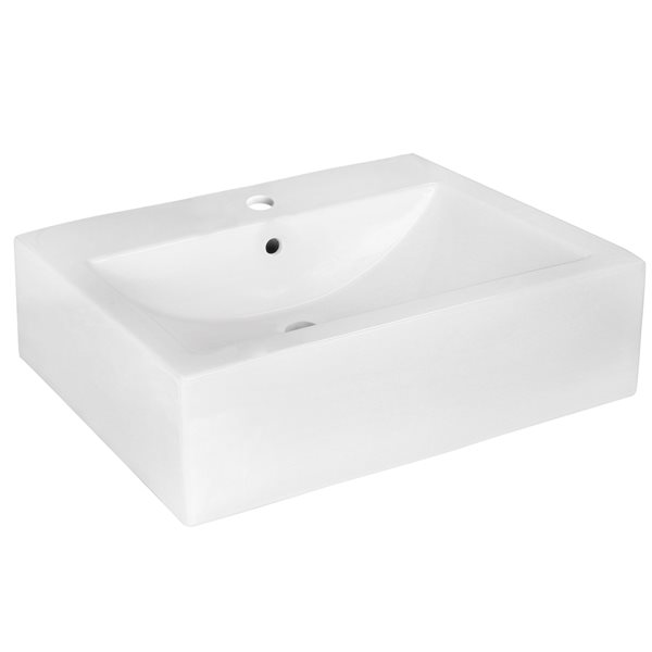 American Imaginations White Rectangular 20.25-in Bathroom Wall-mount Sink - Chrome Hardware
