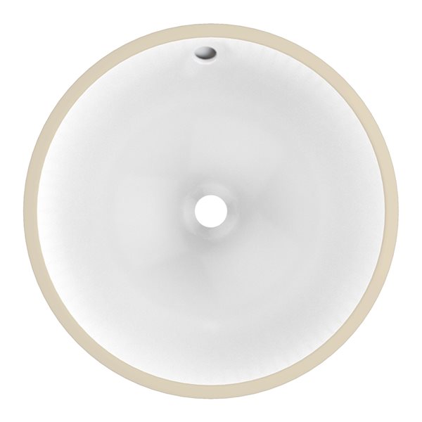 American Imaginations White 16.5-in Round Bathroom Undermount Sink with Black Hardware