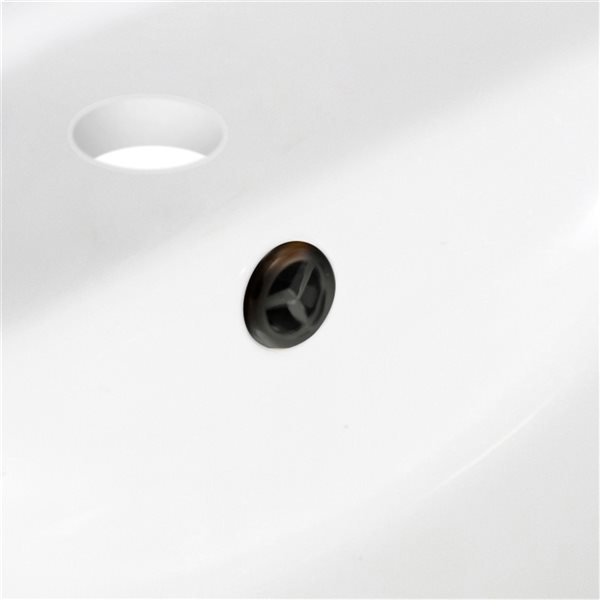 American Imaginations White 15.25-in Round Bathroom Undermount Sink with Bronze Hardware
