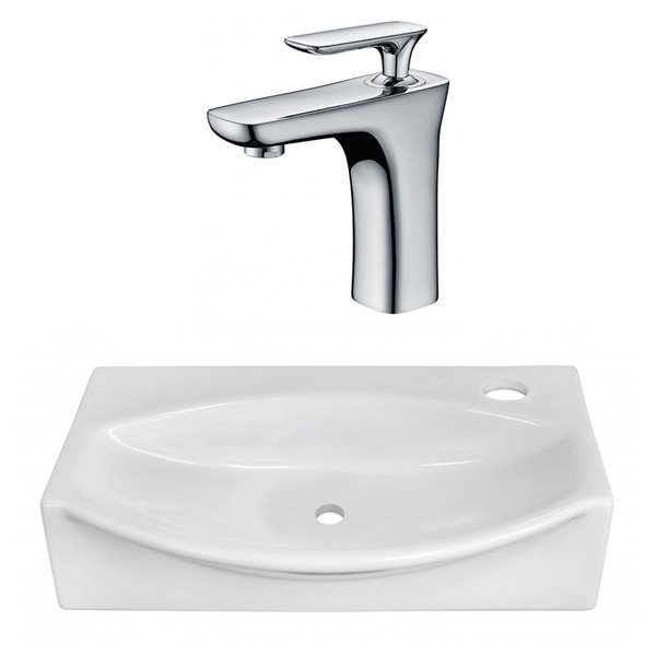 American Imaginations Irregular White 16.5-in Bathroom Wall-mount Sink and Chrome Hardware