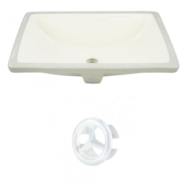 American Imaginations White 18.25-in Rectangular Bathroom Undermount Sink with White Hardware AI ...