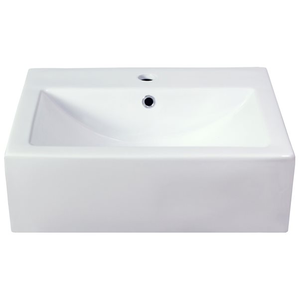 American Imaginations Xena Farmhouse White 20.75-in Rectangular Bathroom Vessel (Single hole)