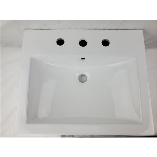 American Imaginations Xena Farmhouse White 20.75-in Rectangular Bathroom Vessel (Single hole)