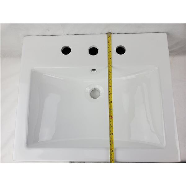 American Imaginations Xena Farmhouse White 20.75-in Rectangular Bathroom Vessel (Single hole)