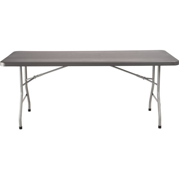 National Public Seating 30-in x 72-in Indoor Rectangular Plastic Grey Folding Table