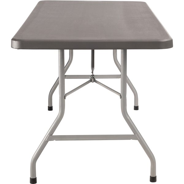 National Public Seating 30-in x 72-in Indoor Rectangular Plastic Grey Folding Table
