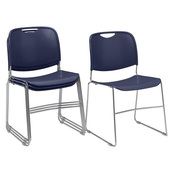 National Public Seating 8500 Series Traditional Navy Blue Side Chair (Metal Frame) - Set of 4