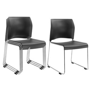 National Public Seating 8800 Series Contemporary Charcoal Side Chair (Metal Frame) - Set of 4
