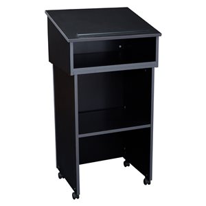 Oklahoma Sound Combo Series 23.75-in Black Modern/Contemporary Lectern