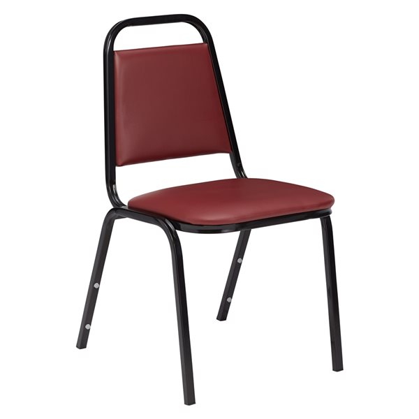 National Public Seating 9100 Series Traditional Vinyl Upholstered Burgundy Side Chair (Metal Frame) - Set of 4