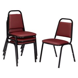 National Public Seating 9100 Series Traditional Vinyl Upholstered Burgundy Side Chair (Metal Frame) - Set of 4