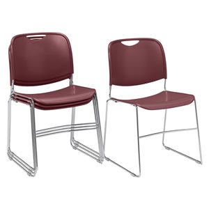 National Public Seating 8500 Series Traditional Wine Side Chair (Metal Frame) - Set of 4