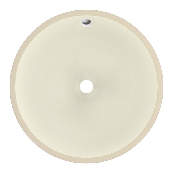 American Imaginations 16-in W x 16-in L Undermount Round Bathroom Sink with Faucet and Overflow Drain - Biscuit Enamel Glaze