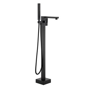 Boyel Living Freestanding Floor Mount Single Handle Bath Faucet in Matte Black