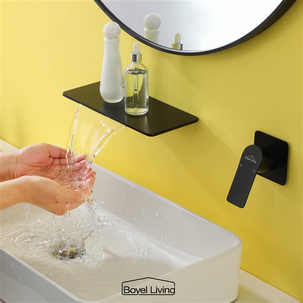 Boyel Living 1-Handle Bathroom Faucet with wide spout in Matte Black