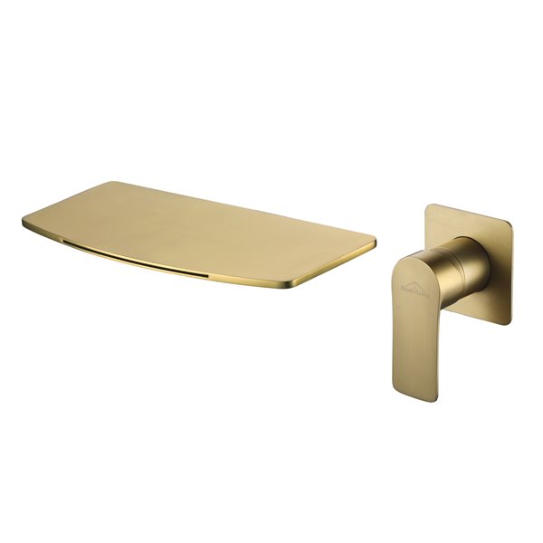 Boyel Living 1-Handle Waterfall Solid Brass Bathroom Faucet in Brushed Gold