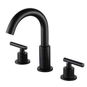 Boyel Living 8-in Mid-Arc Bathroom Faucet with Valve - Matte Black