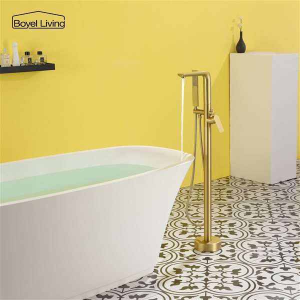 Boyel Living 1-Spray Tub and Shower Faucet in Brushed Gold - Built in Valve