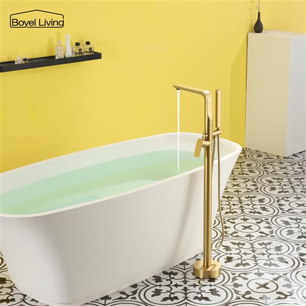 Boyel Living 1-Spray Tub and Shower Faucet in Brushed Gold - Built in Valve